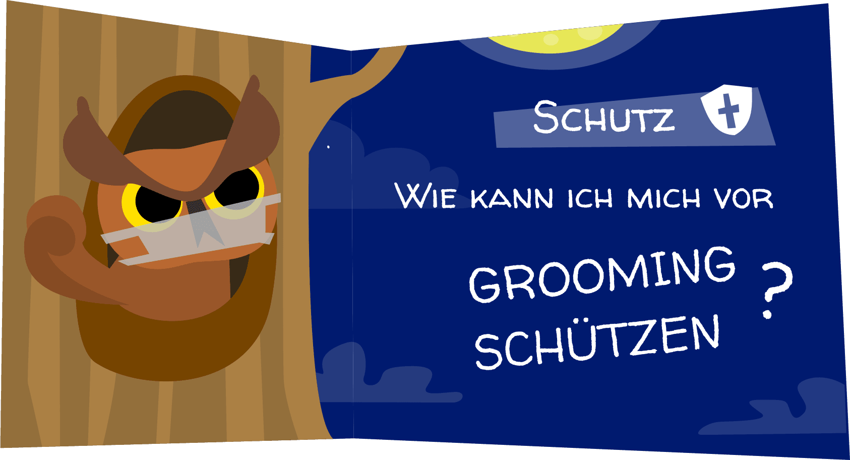 Eulenbuchseite über Schutz