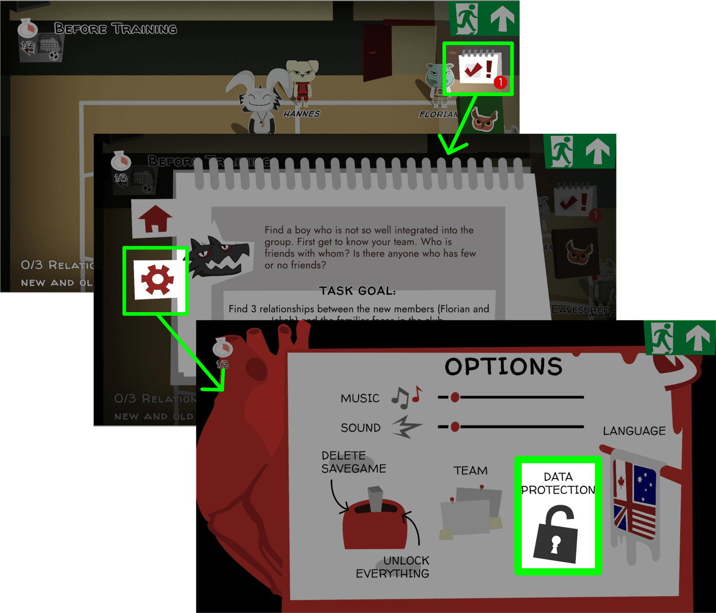 Navigation data protection from game