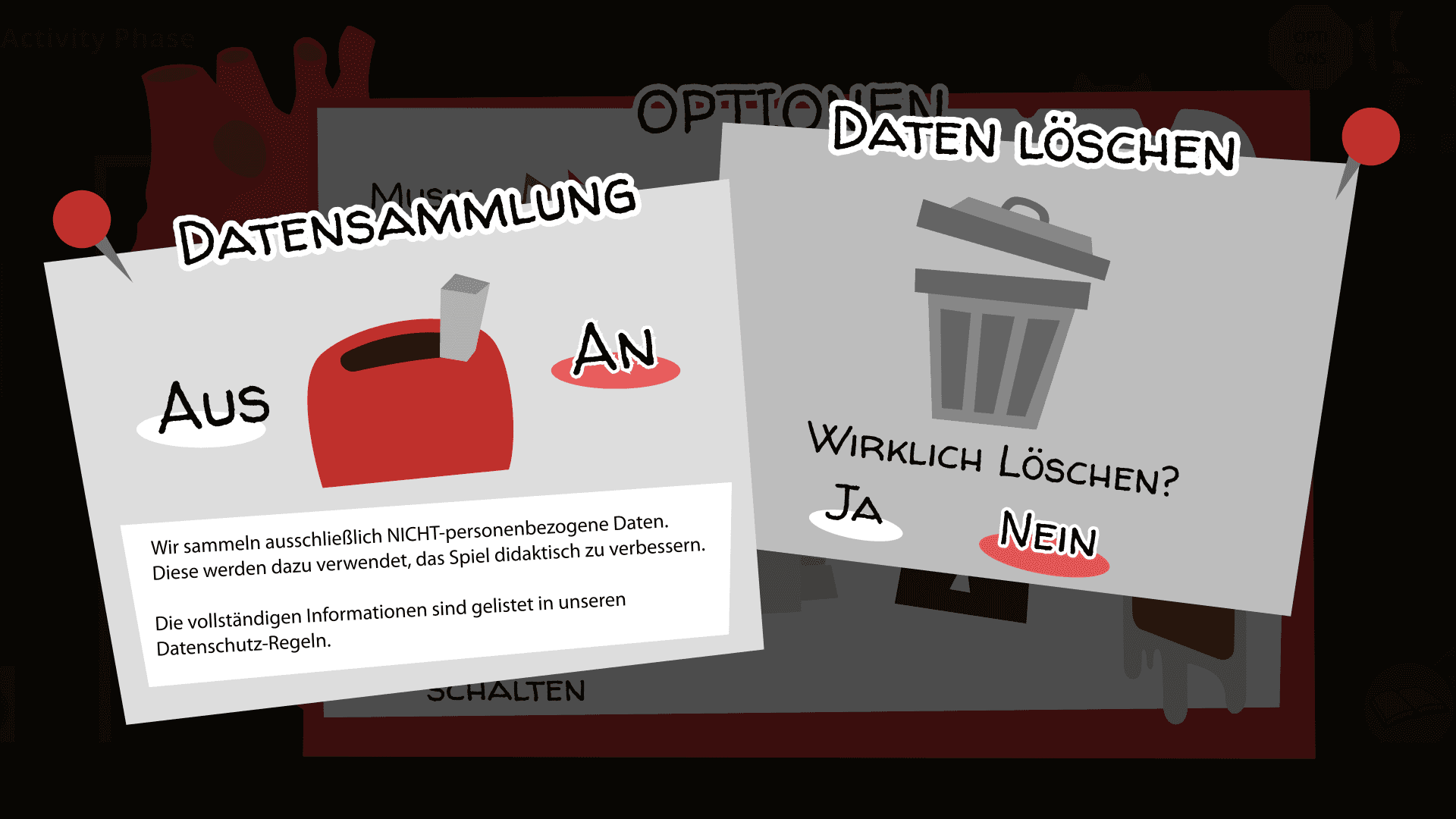 Datensammlung an/aus und Daten löschen