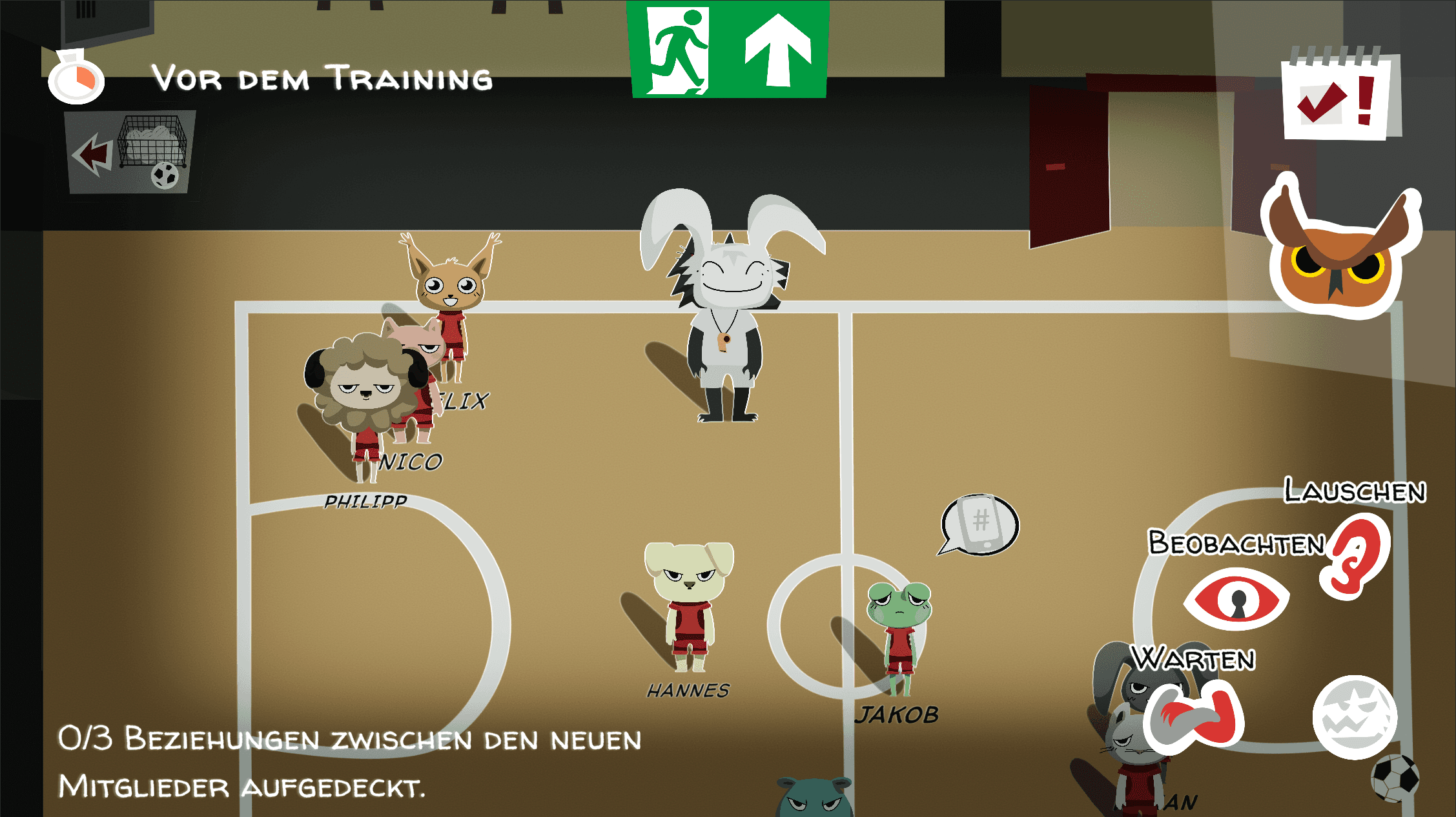Vor dem Training