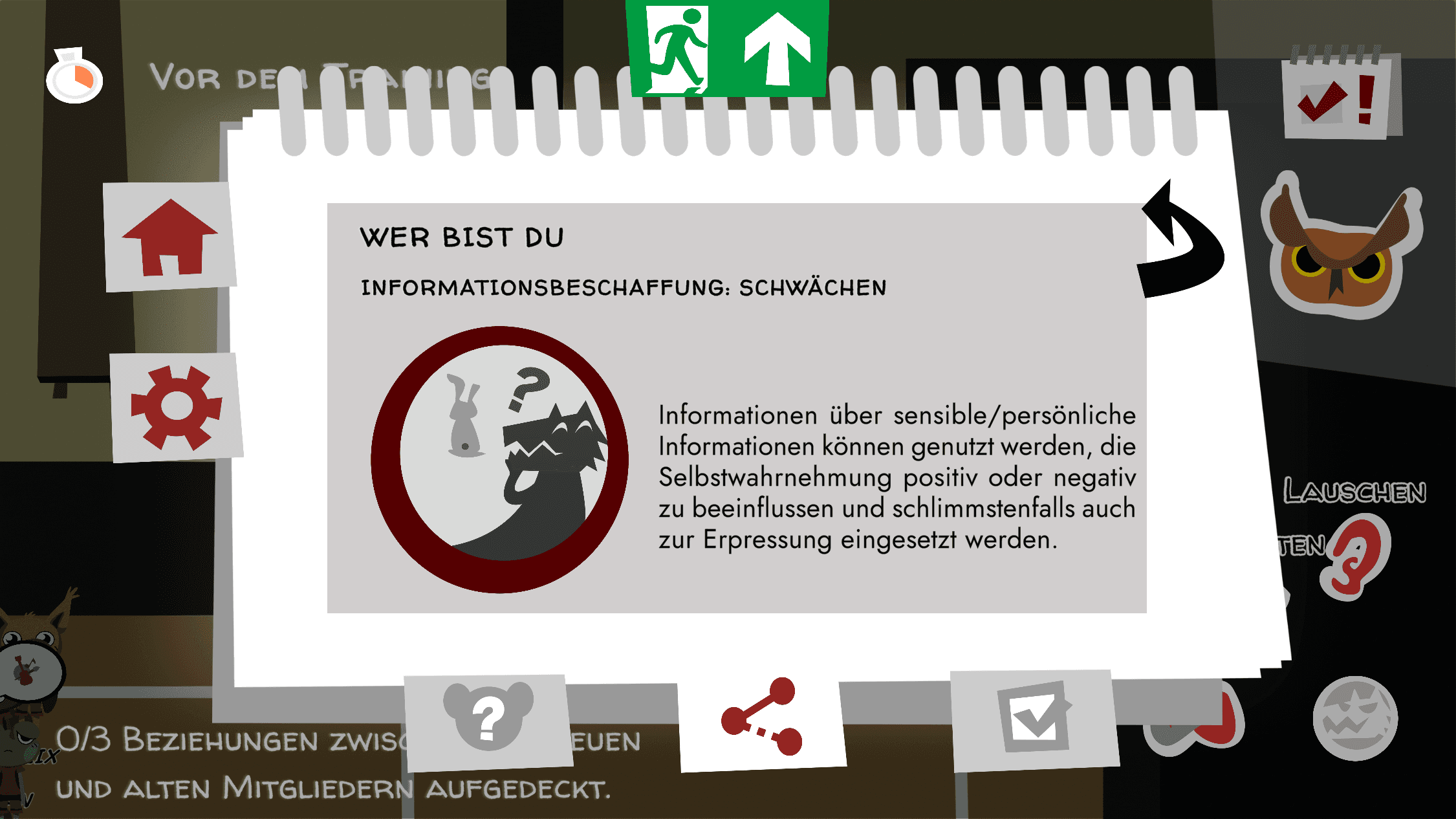 Detailansicht Täterstrategie „Informationsbeschaffung: Schwächen“